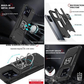 Wozinsky smūgiams atsparus dėklas su žiedu - juodas (Xiaomi Poco C40) Wozinsky smūgiams atsparus dėklas su žiedu - juodas (Xiaomi Poco C40)